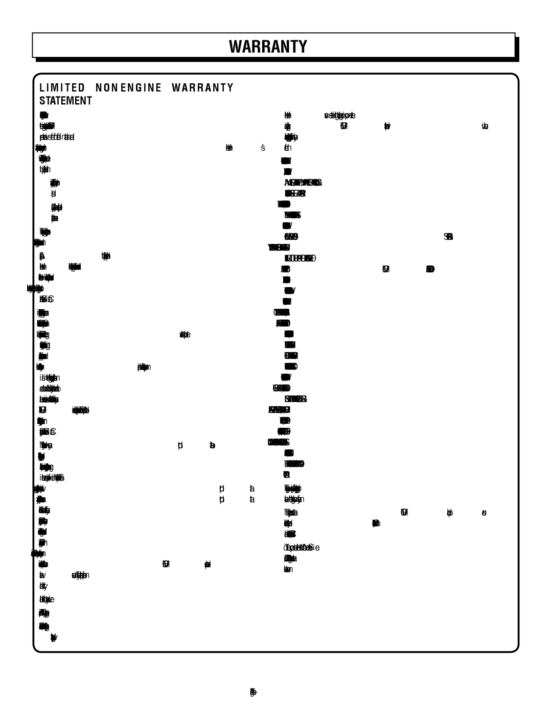 Homelite UT80933, UT80835 manuel dutilisation Limited NON Engine Warranty Statement 