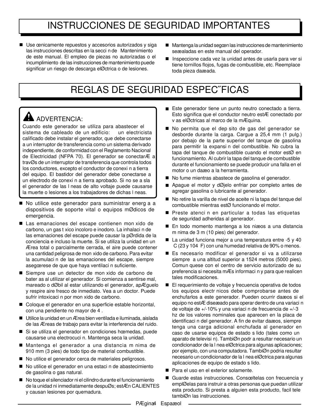 Homelite UT902211 manuel dutilisation Reglas DE Seguridad Específicas, Página 4 Español 