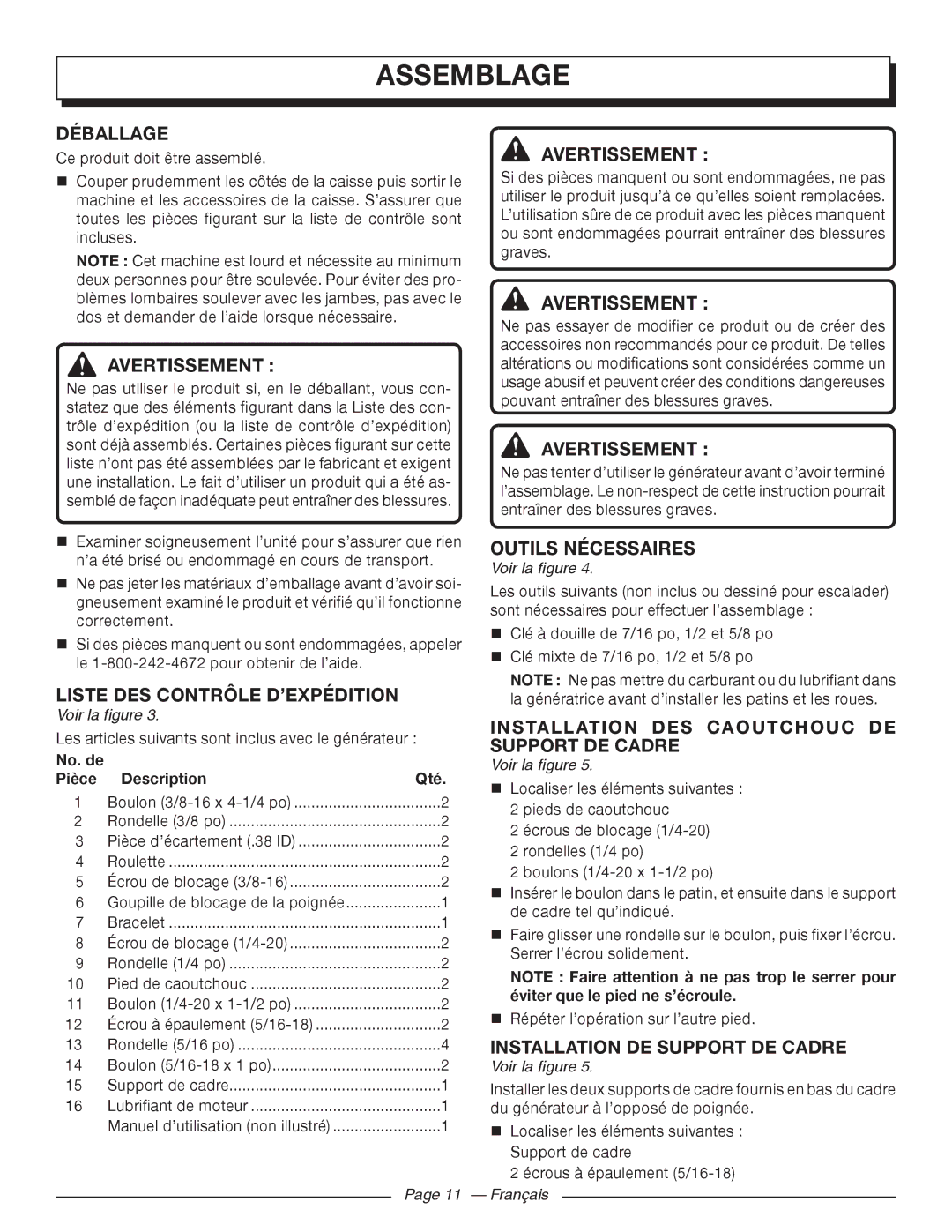 Homelite UT903611 manuel dutilisation Assemblage 