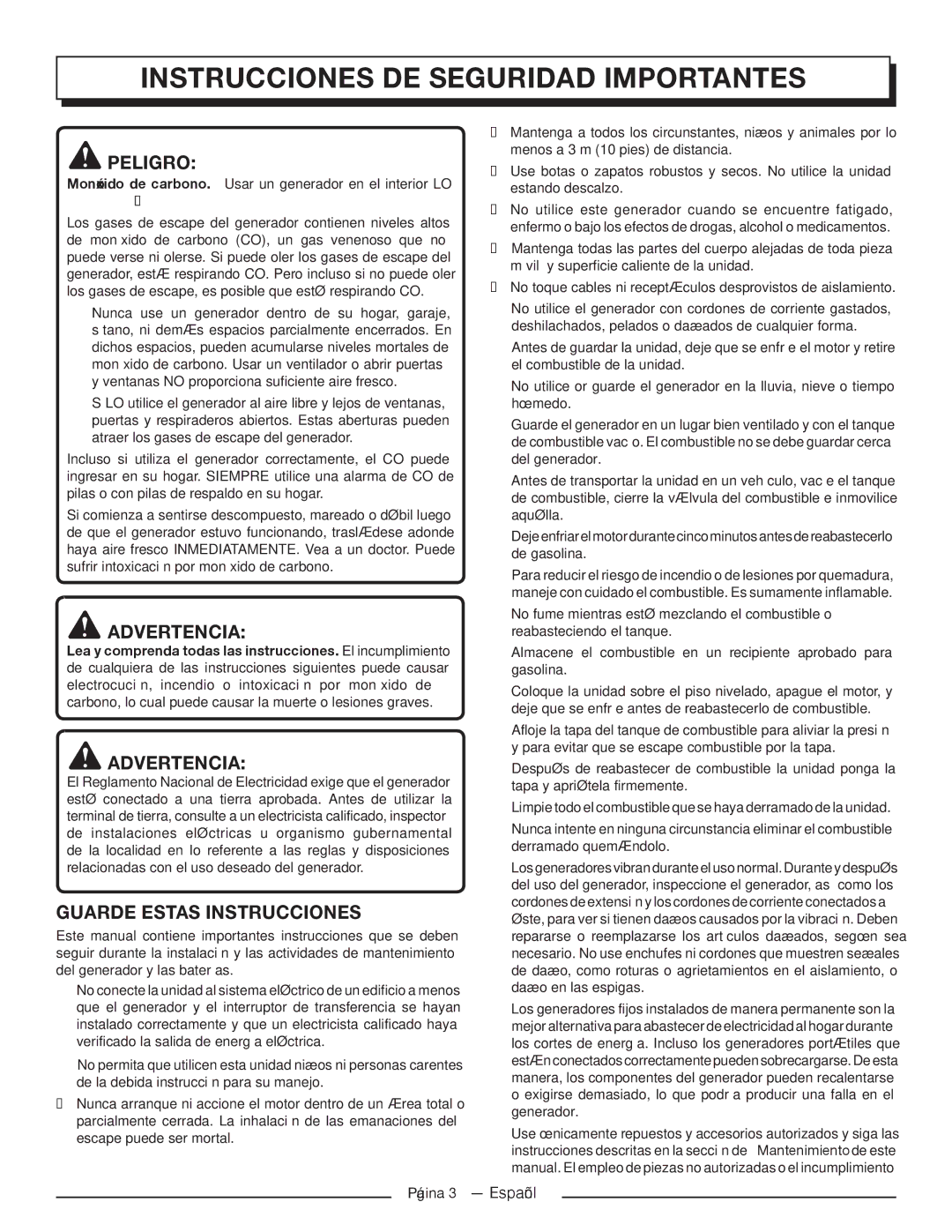 Homelite UT905011 Instrucciones DE Seguridad Importantes, Peligro, Advertencia, Guarde Estas Instrucciones 