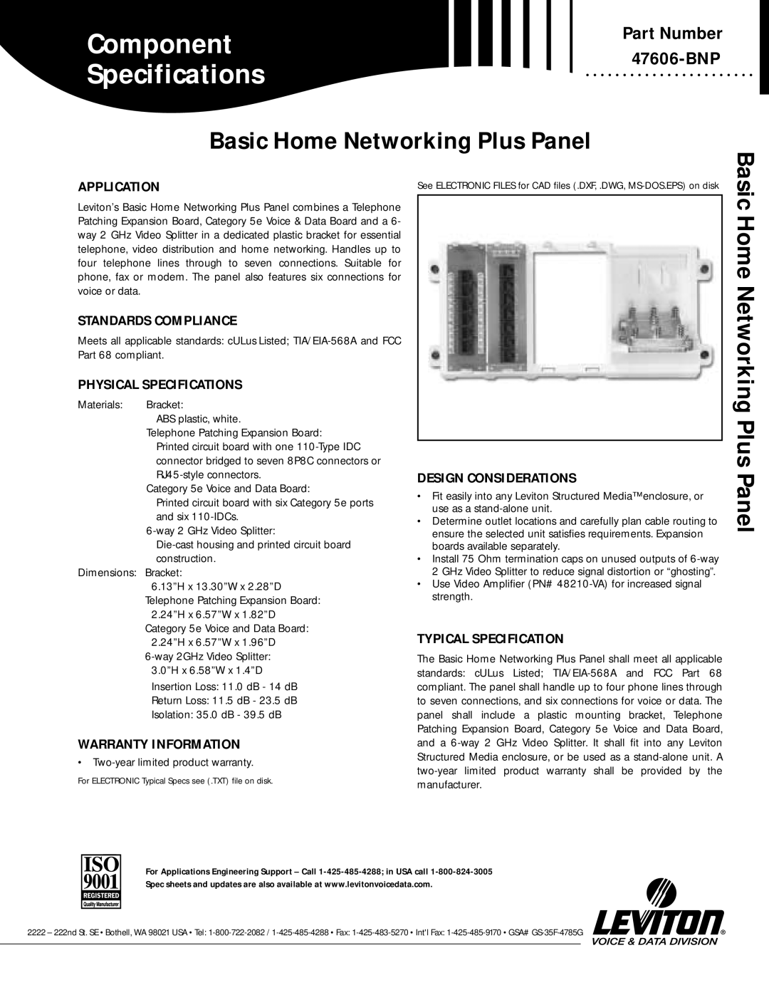 HomeTech 47606-BNP warranty Application, Standards Compliance, Physical Specifications, Warranty Information 