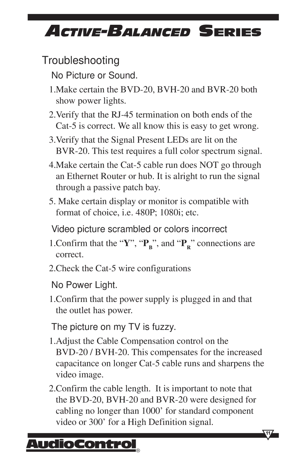 HomeTech BVR-20 operation manual Troubleshooting, No Picture or Sound 