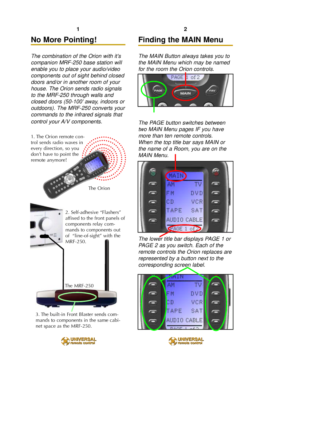 HomeTech MX-850 owner manual No More Pointing, Finding the Main Menu 