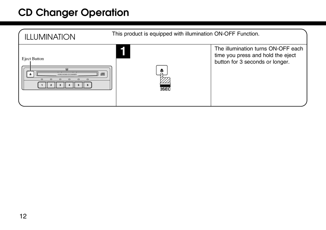 Honda Power Equipment 08A06-3E1-300 manual Illumination 