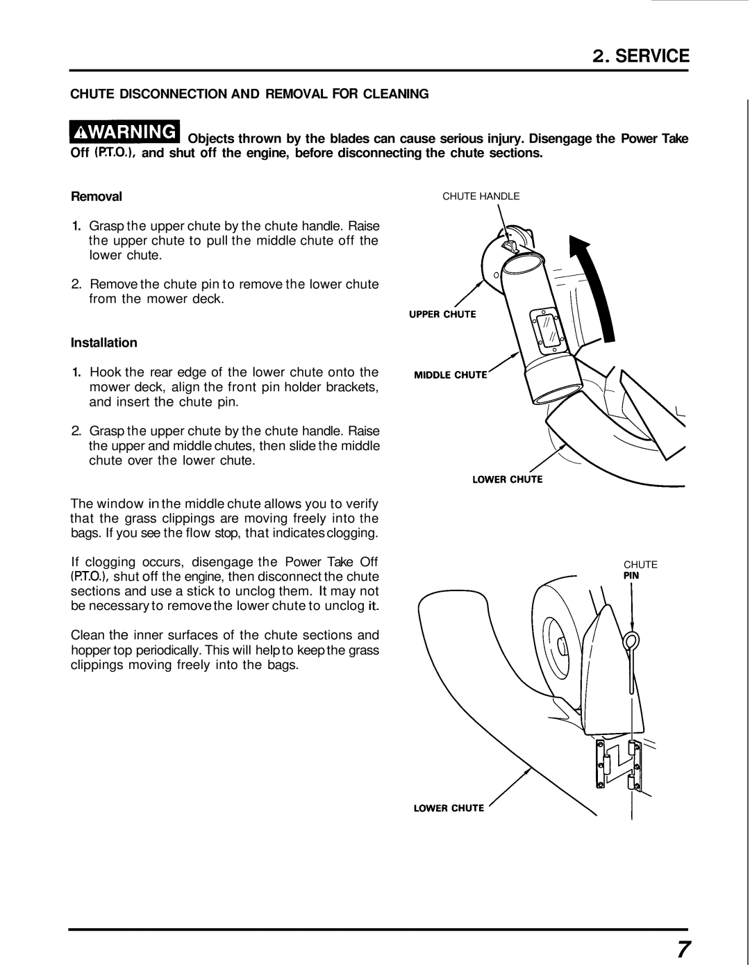 Honda Power Equipment BK4542, GB4500, BK4546 manual Chute Disconnection and Removal for Cleaning 