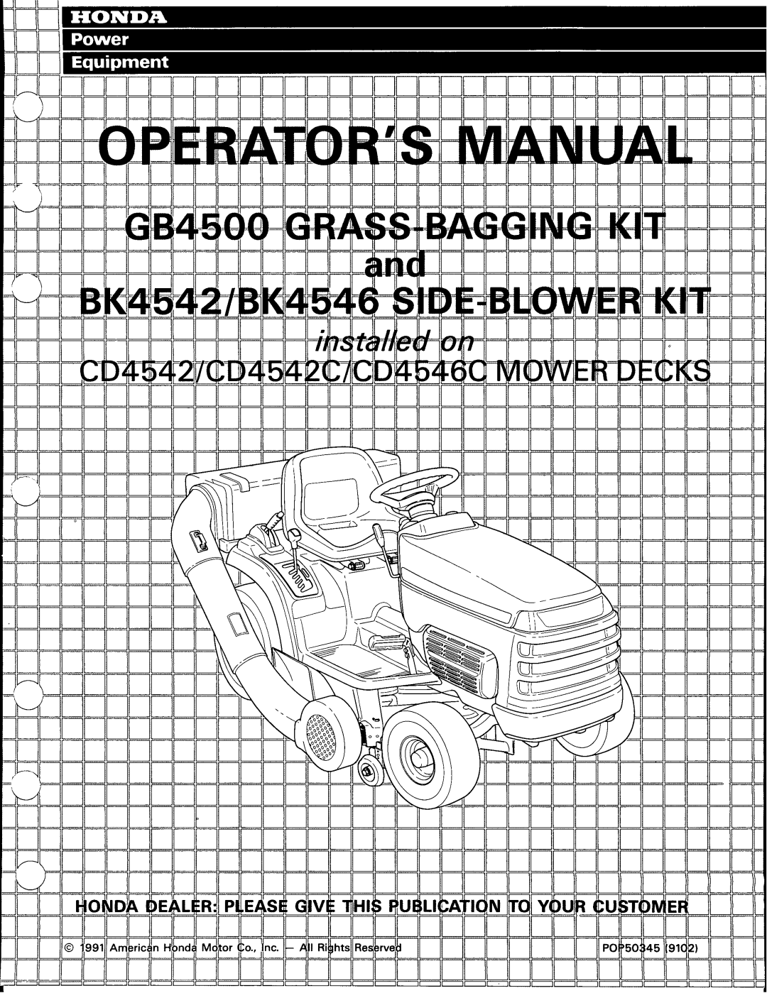 Honda Power Equipment GB4500, BK4542, BK4546 manual 