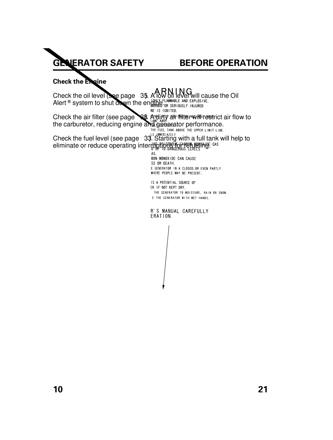 Honda Power Equipment DCX3000 manual Before Operation, Check the Engine 