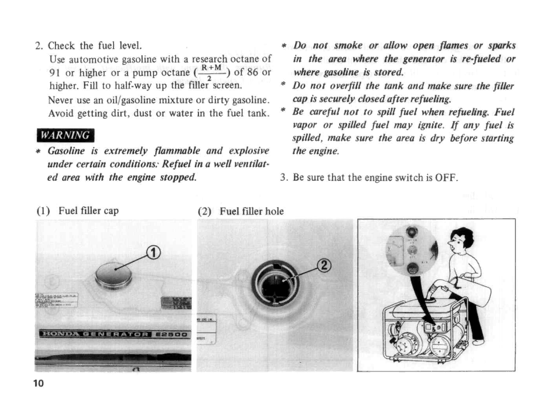 Honda Power Equipment E2500 manual 