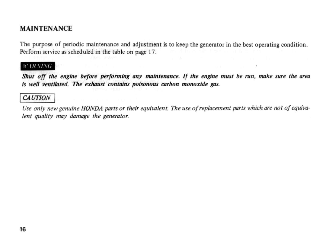 Honda Power Equipment E2500 manual 