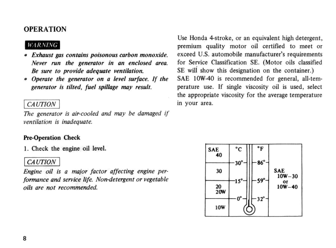 Honda Power Equipment E2500 manual 