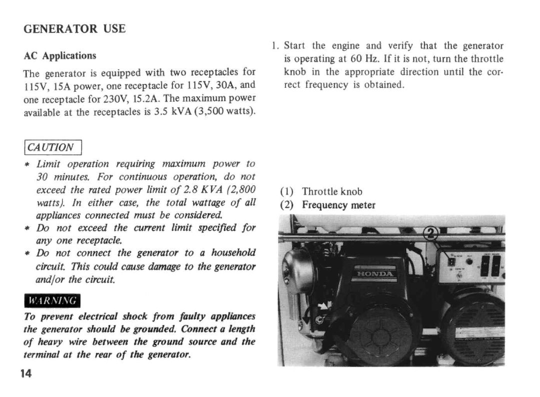 Honda Power Equipment E3500 manual 