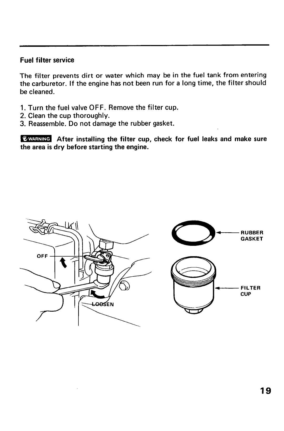 Honda Power Equipment EM1600X, EM1800X, EM2200X owner manual Rubber Gasket Filter CUP 