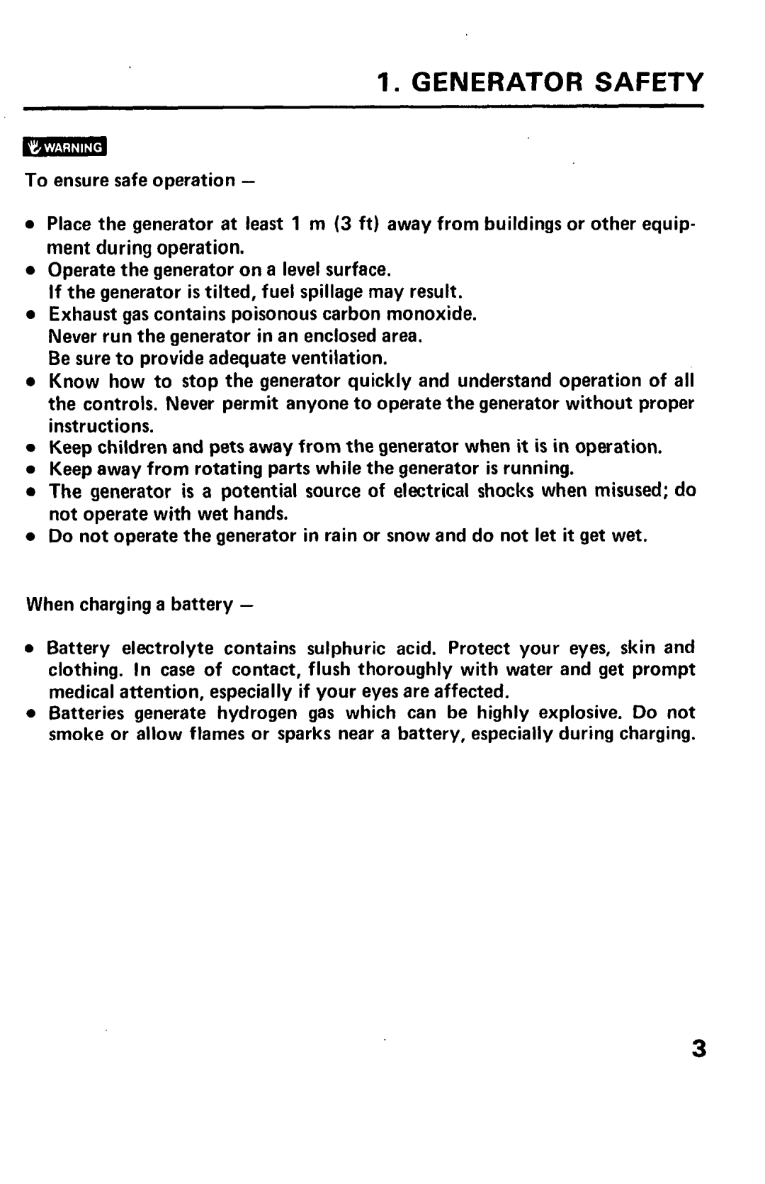 Honda Power Equipment EM1600X, EM1800X, EM2200X owner manual Generator Safety 