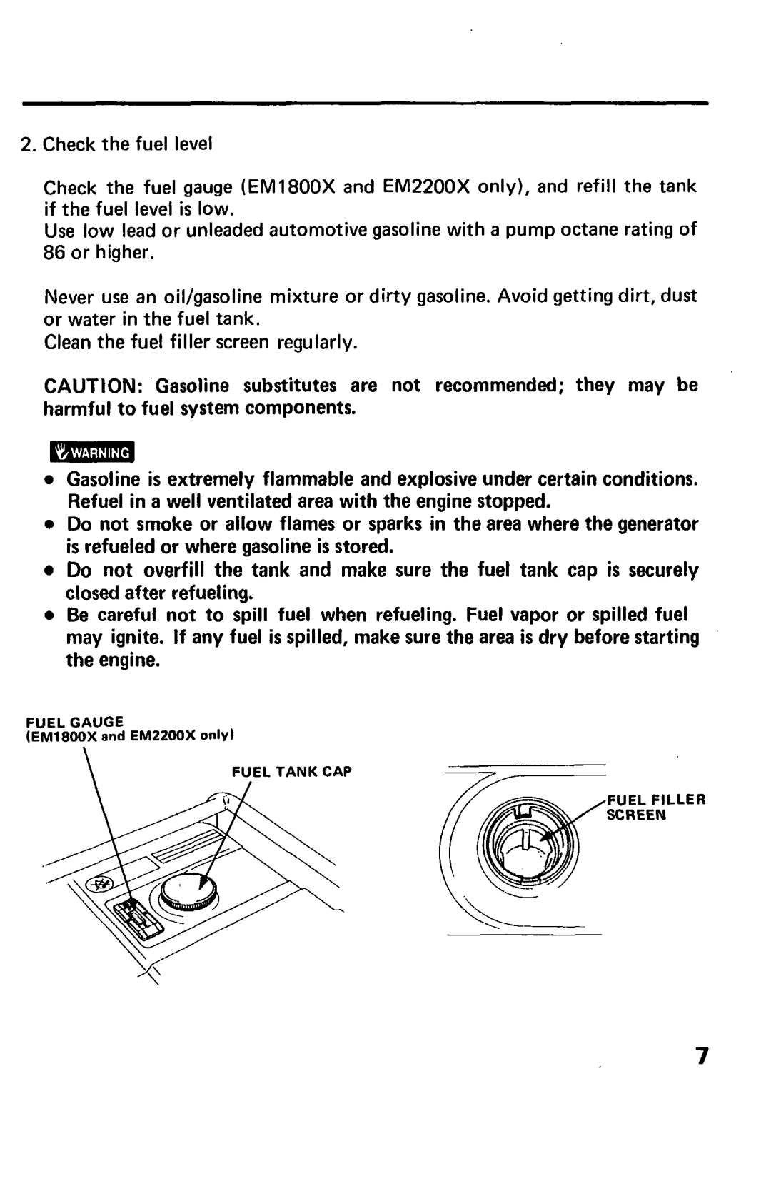 Honda Power Equipment EM1600X, EM1800X, EM2200X owner manual Fuel Gauge 