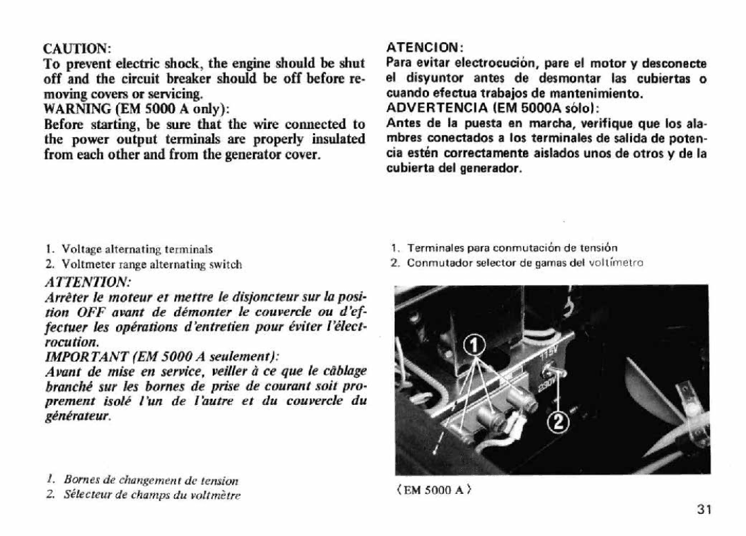 Honda Power Equipment EM5000 manual 