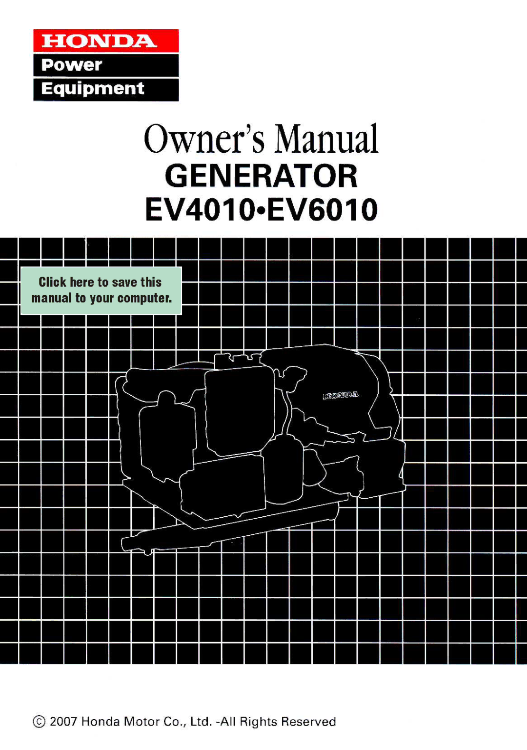 Honda Power Equipment EV6010, EV4010 manual 