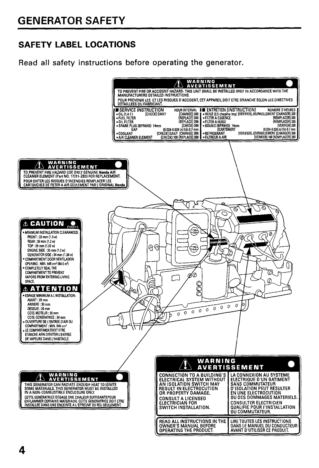 Honda Power Equipment EV4010, EV6010 manual 