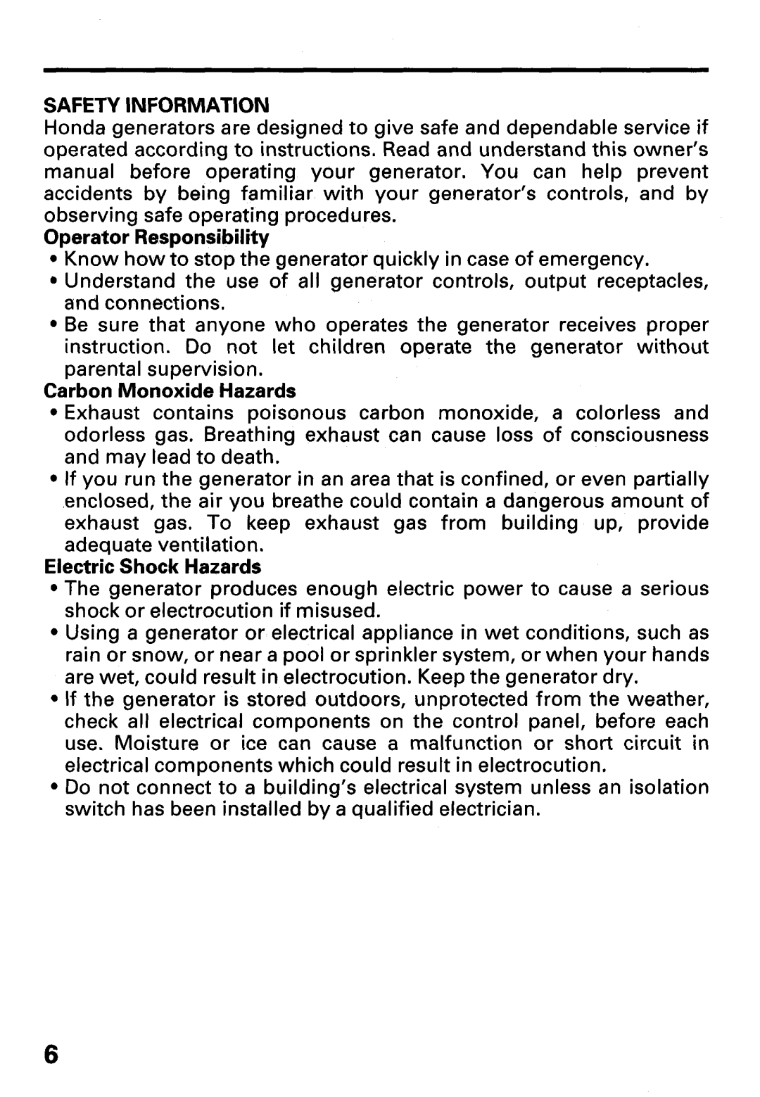Honda Power Equipment EZ1400, EZ2500 manual 