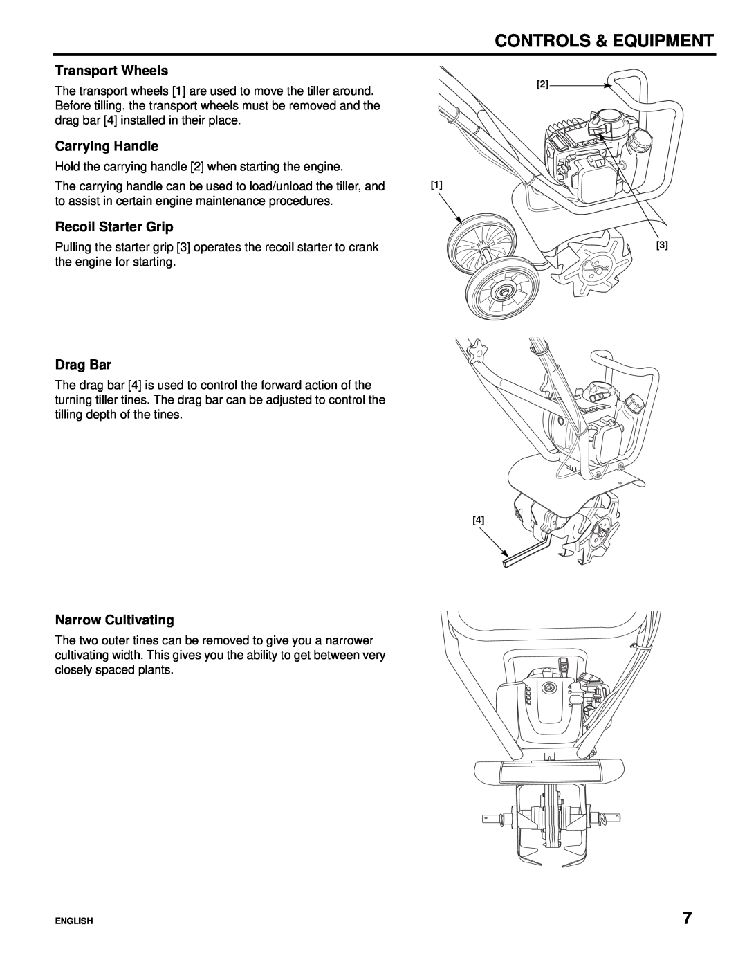 Honda Power Equipment Honda Mini-Tiller, FG110 Transport Wheels, Carrying Handle, Recoil Starter Grip, Drag Bar 