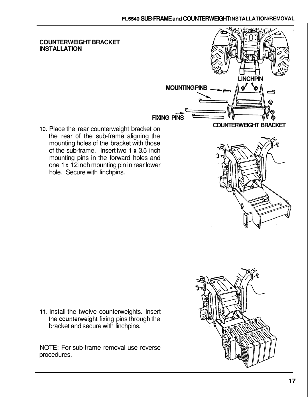 Honda Power Equipment FL5540K0 manual Place the rear counterweight bracket on 