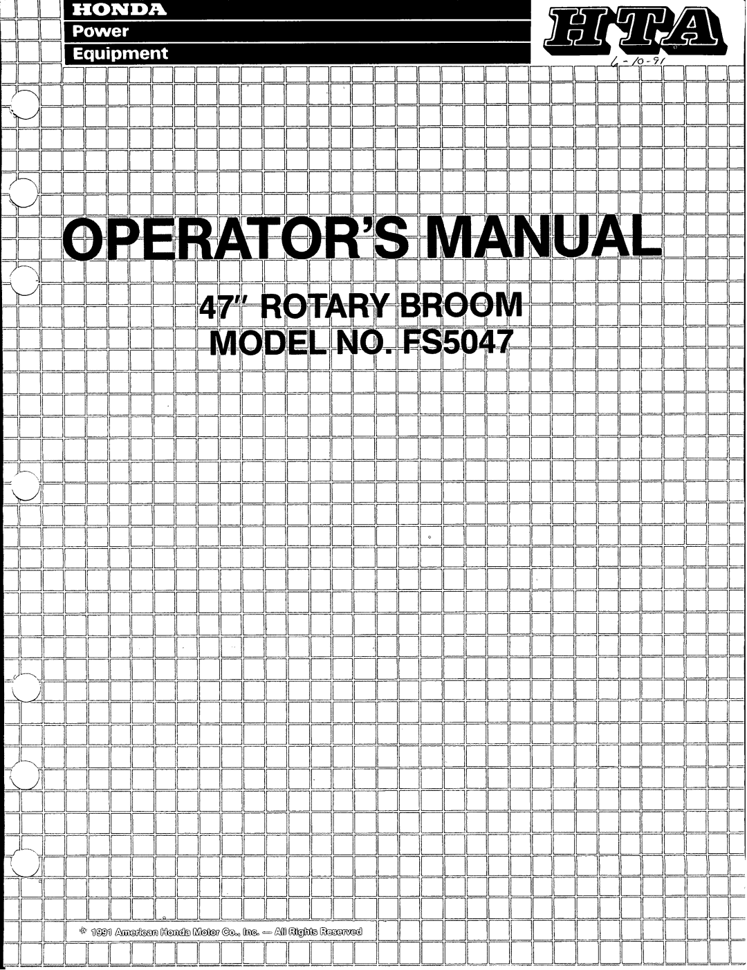 Honda Power Equipment FS5047 manual 