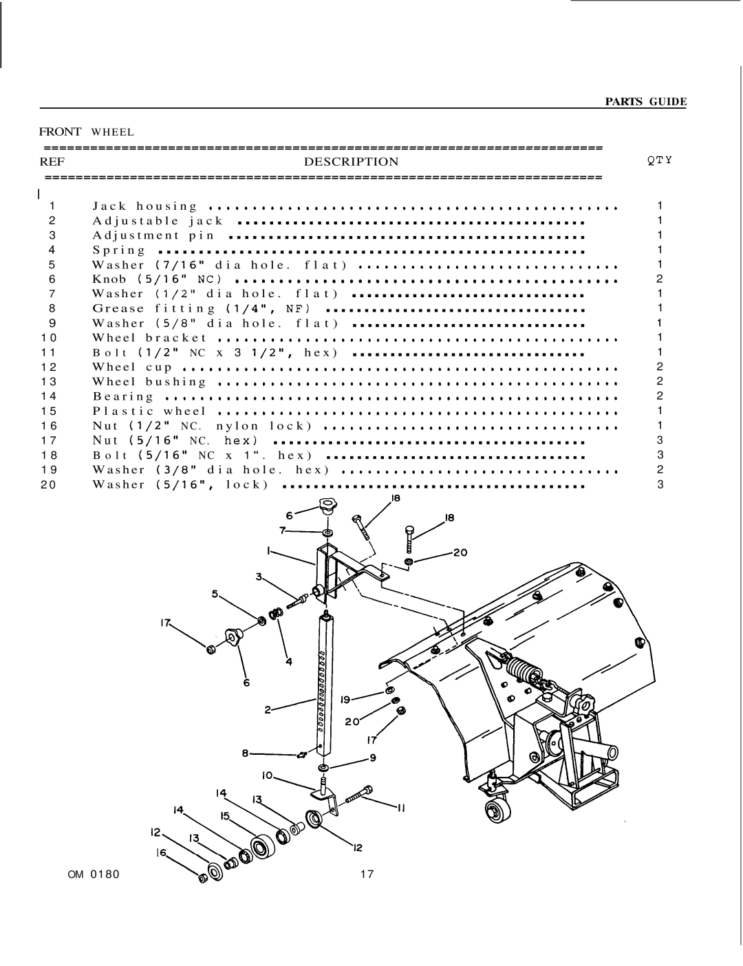 Honda Power Equipment FS5047 manual A h o l e . f l a t, T 1 / 2 N C . n y l o n l o c k T 5 / 1 6 N C . h e 