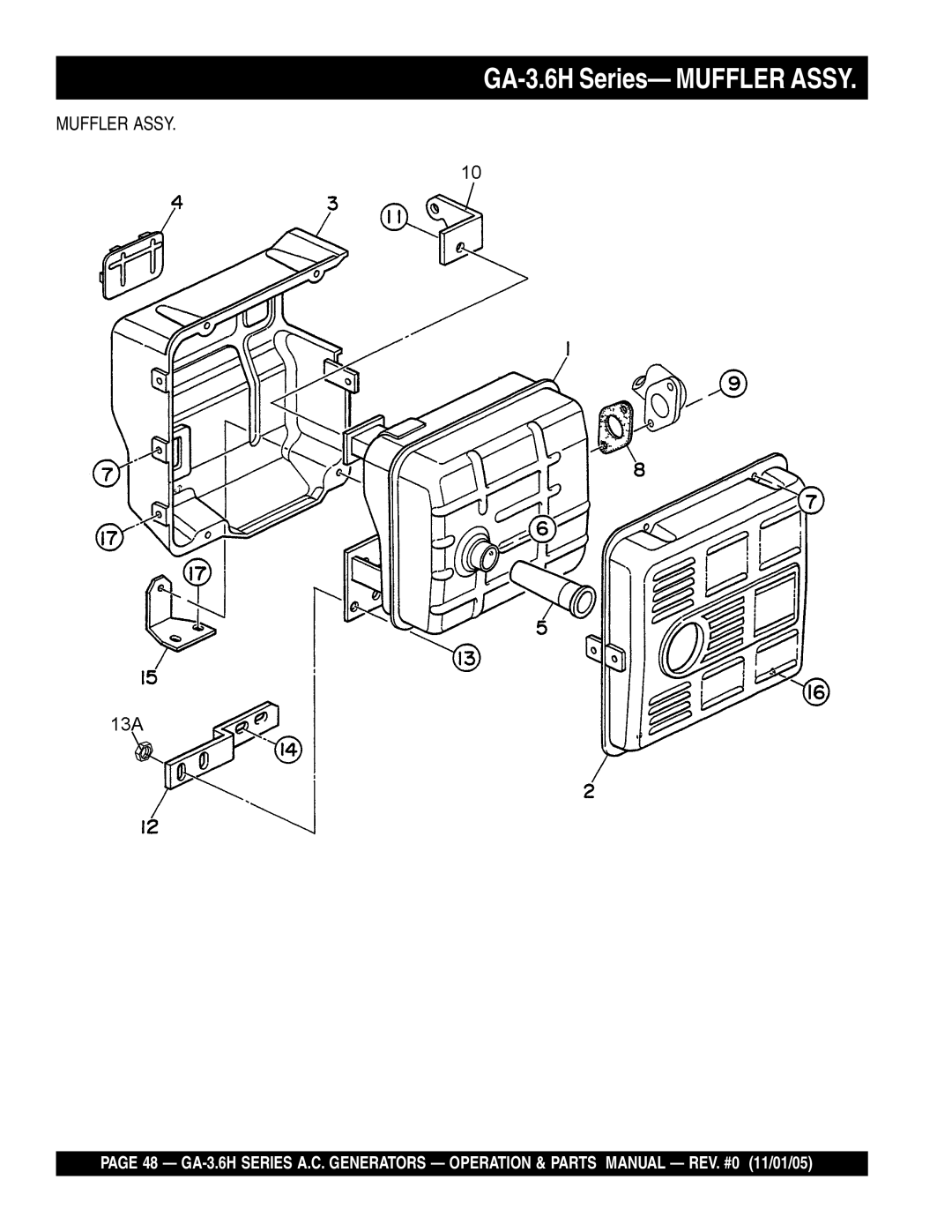 Honda Power Equipment GA3.6HA, GA-3.6HZ manual GA-3.6H Series- Muffler Assy 