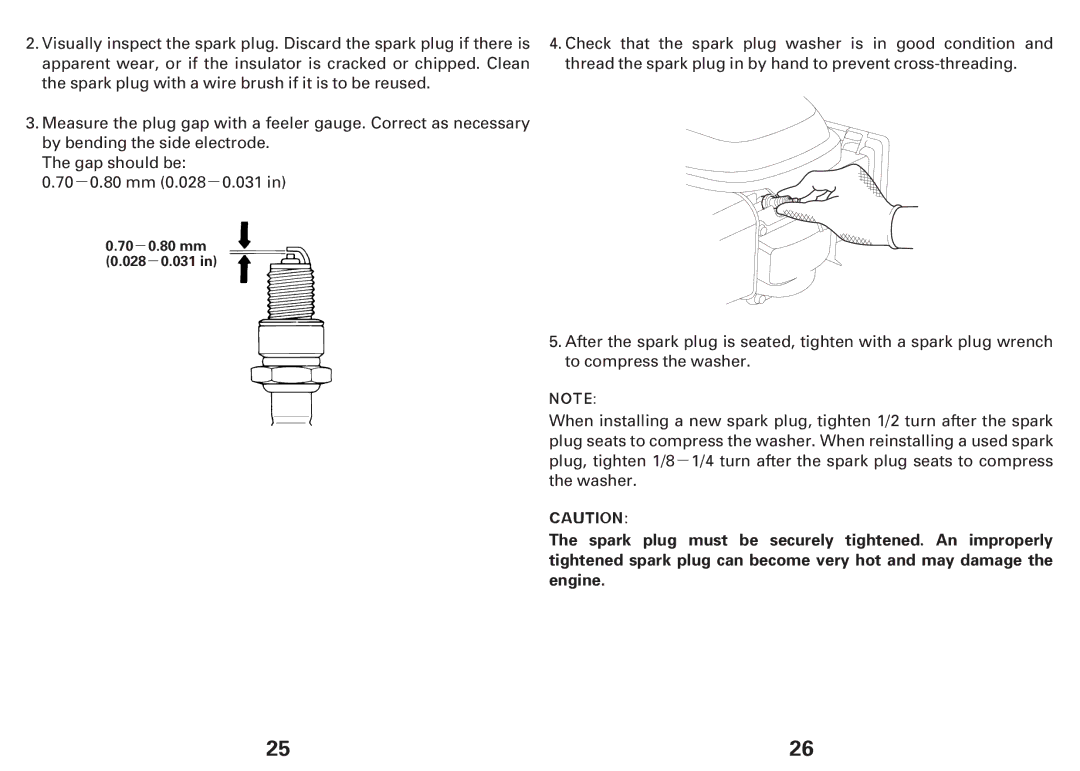 Honda Power Equipment GCV160E, GCV135E owner manual 70－0.80 mm 028－0.031 