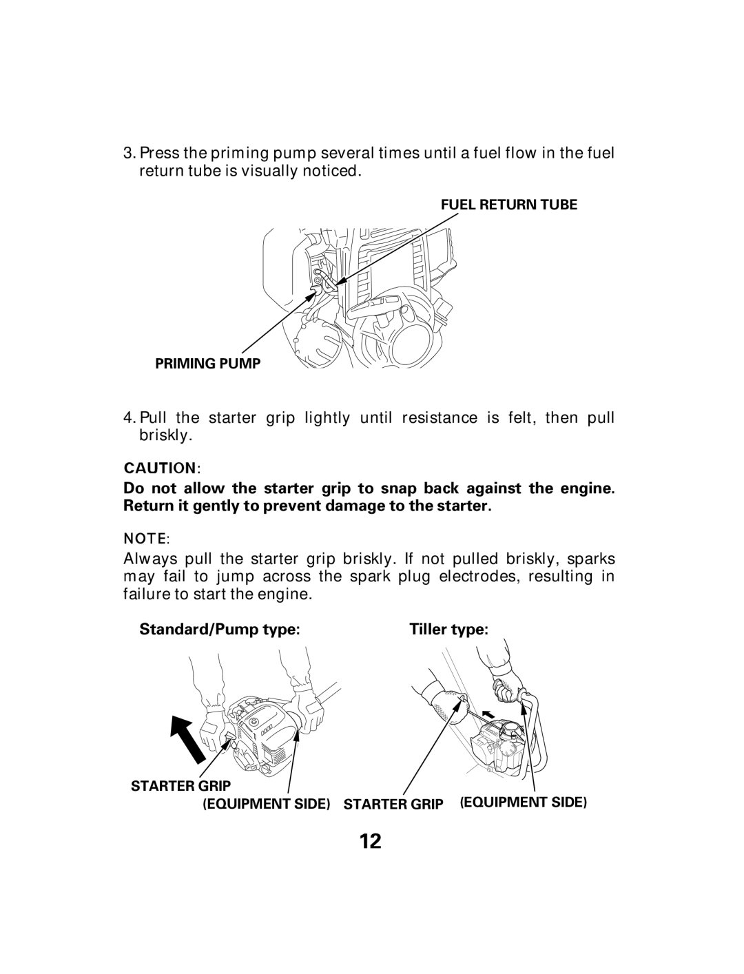 Honda Power Equipment GX25 owner manual Fuel Return Tube Priming Pump 