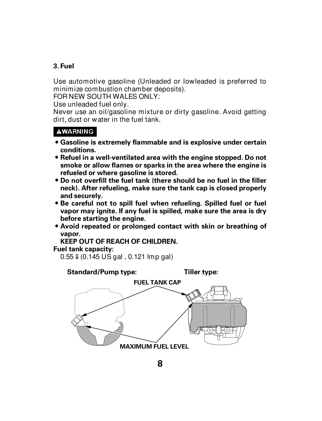 Honda Power Equipment GX25 owner manual Fuel 