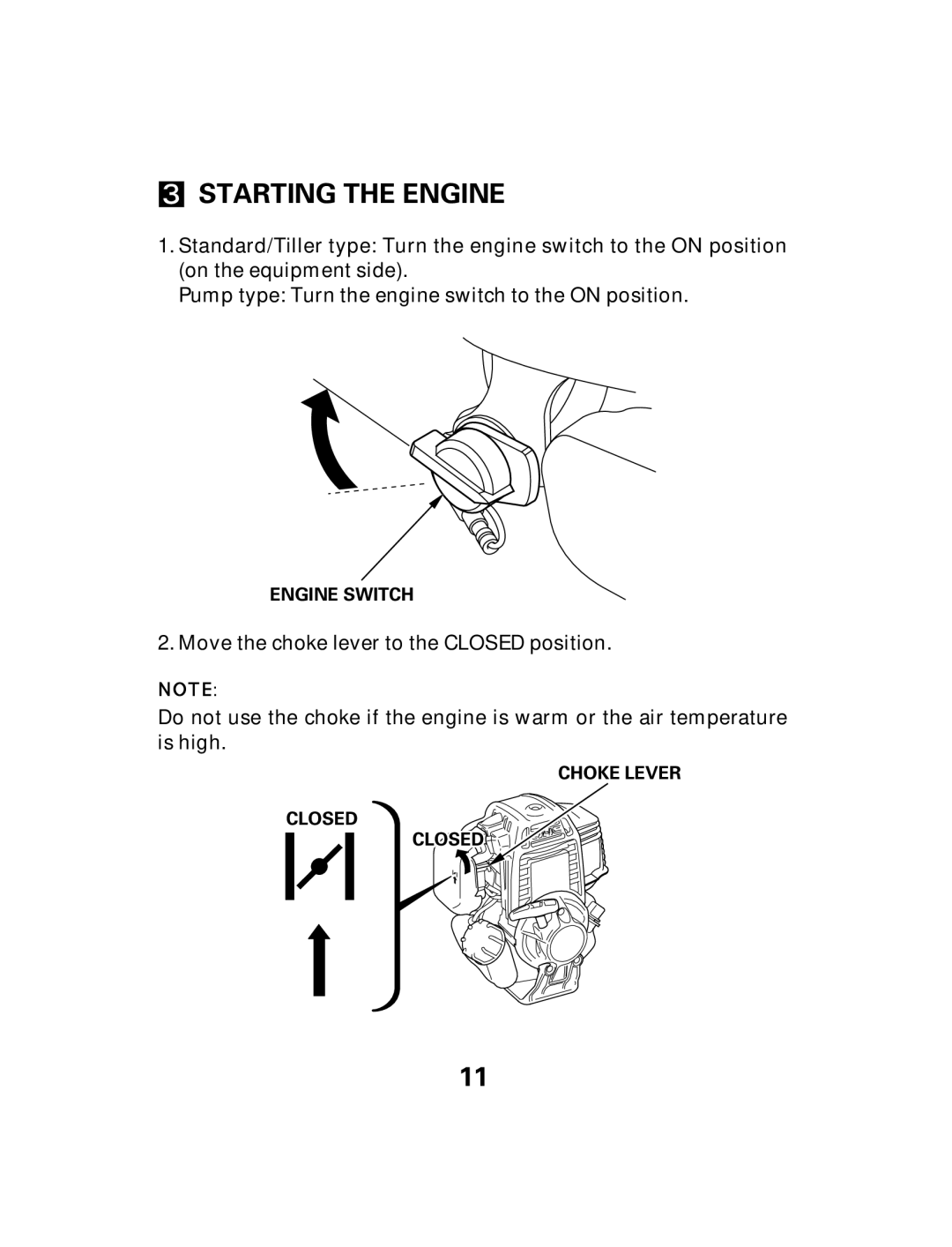 Honda Power Equipment GX25 owner manual Starting The Engine 