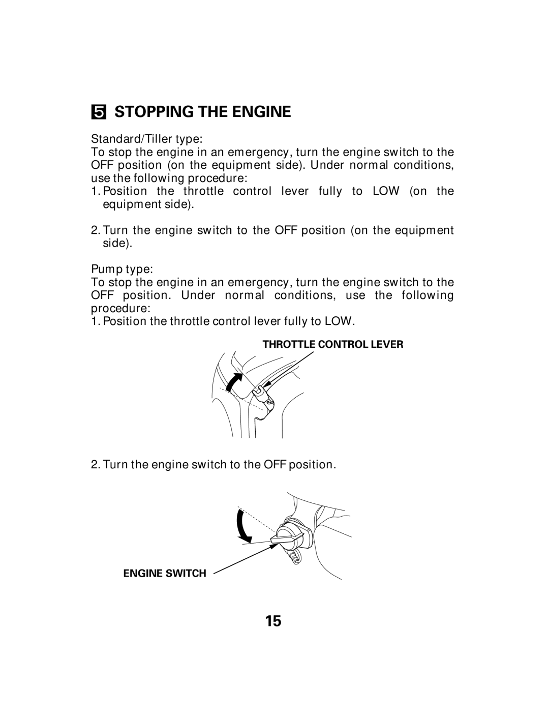 Honda Power Equipment GX25 owner manual Stopping The Engine 