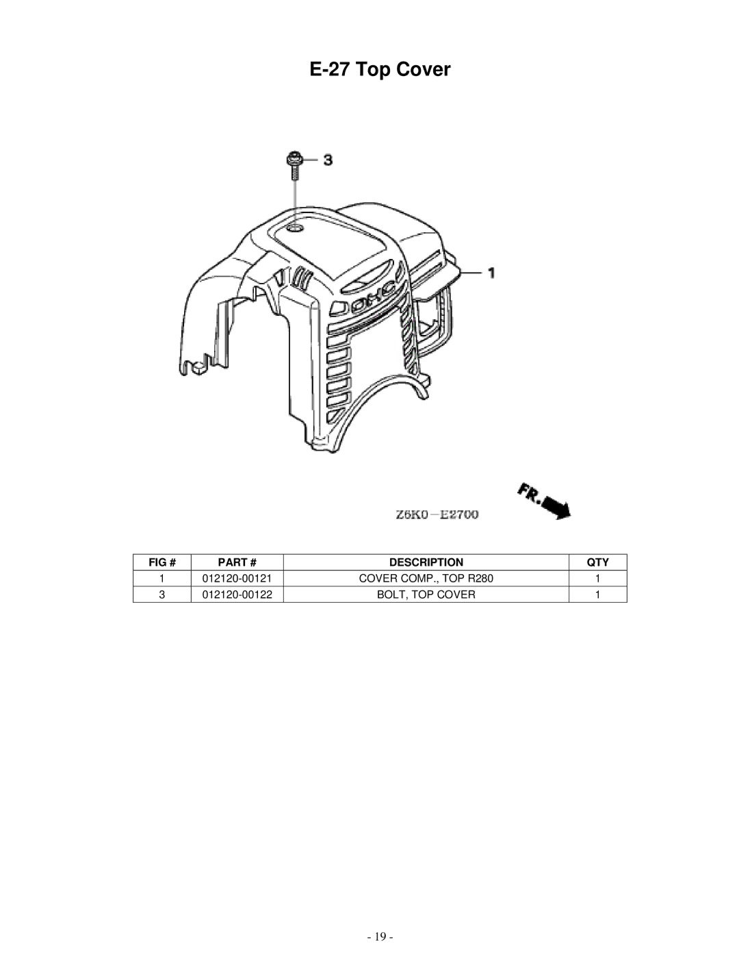 Honda Power Equipment GX35 service manual Top Cover 