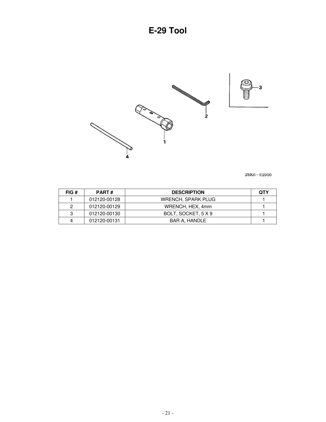 Honda Power Equipment GX35 service manual Tool 