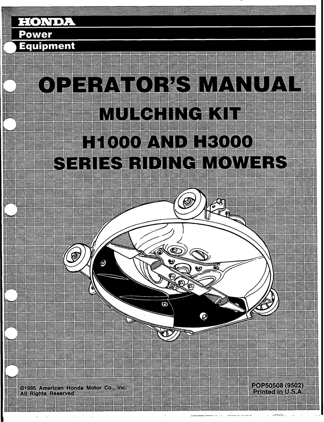 Honda Power Equipment H3000, H1000 manual 