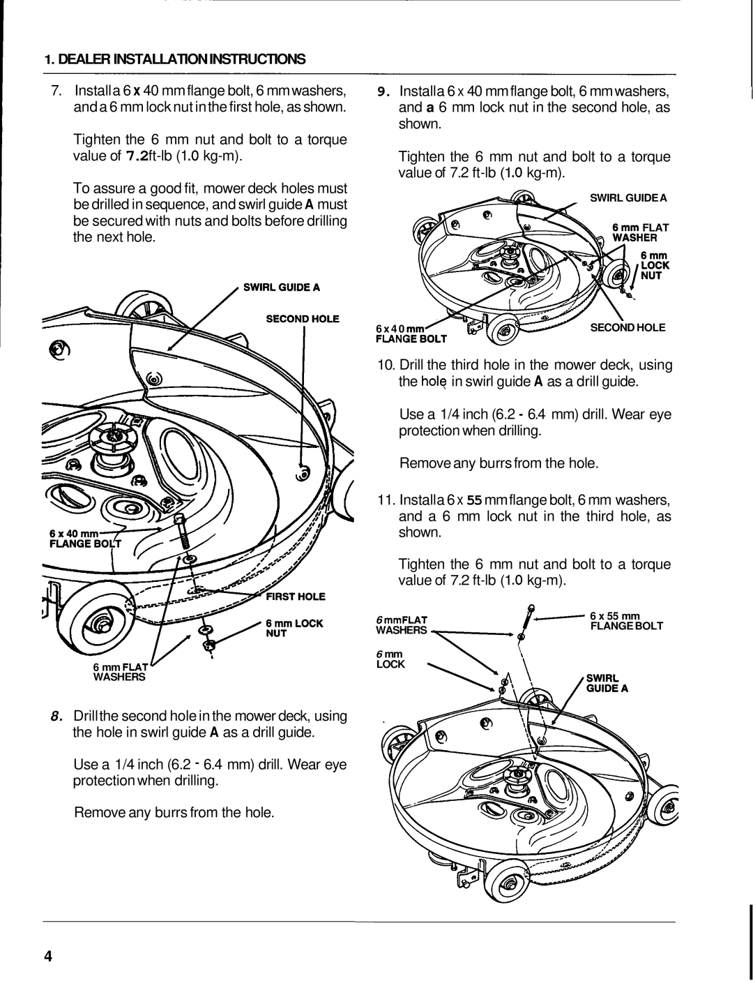 Honda Power Equipment H1000, H3000 manual Swirl Guide a 