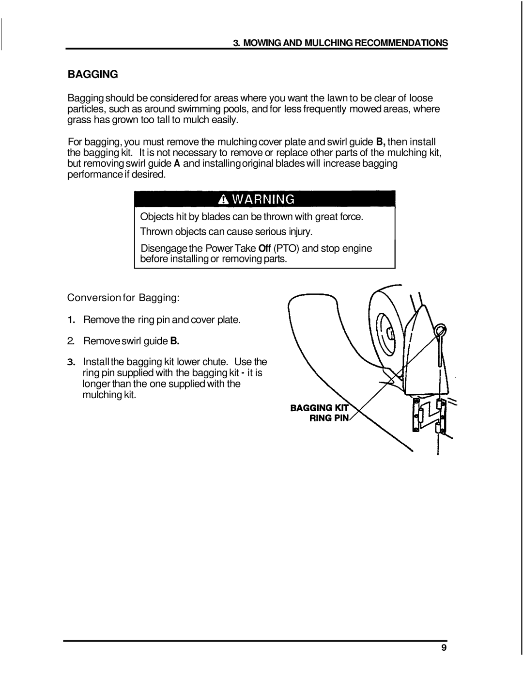 Honda Power Equipment H2000 manual Bagging 