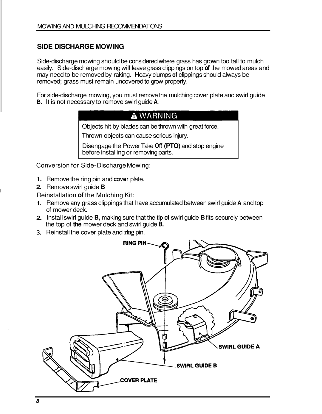 Honda Power Equipment H2000 manual Side Discharge Mowing 