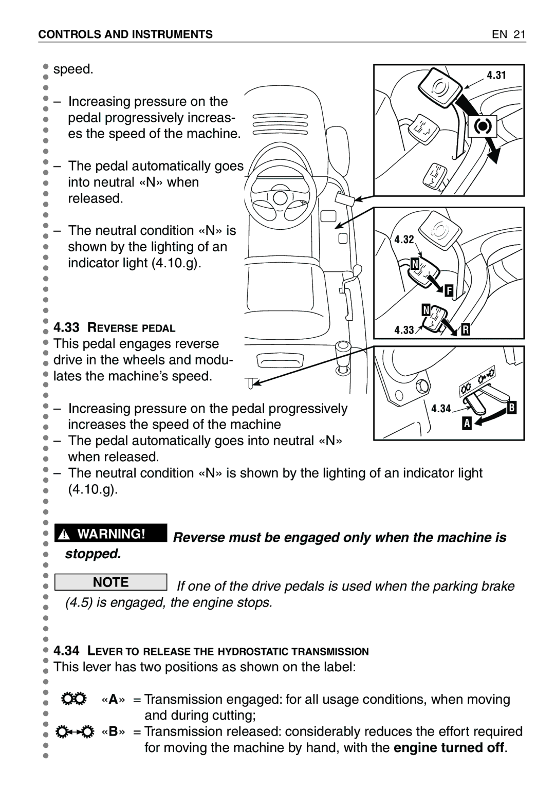 Honda Power Equipment HF2620HME, HF2417HTE, HF2415SBE, HF2620HTE, HF2315HME, HF2417HME, HF2315SBE Is engaged, the engine stops 