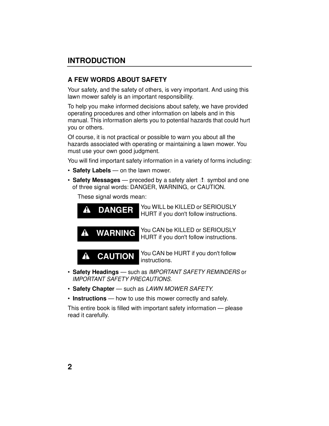 Honda Power Equipment HRB216TXA owner manual Introduction, FEW Words about Safety 