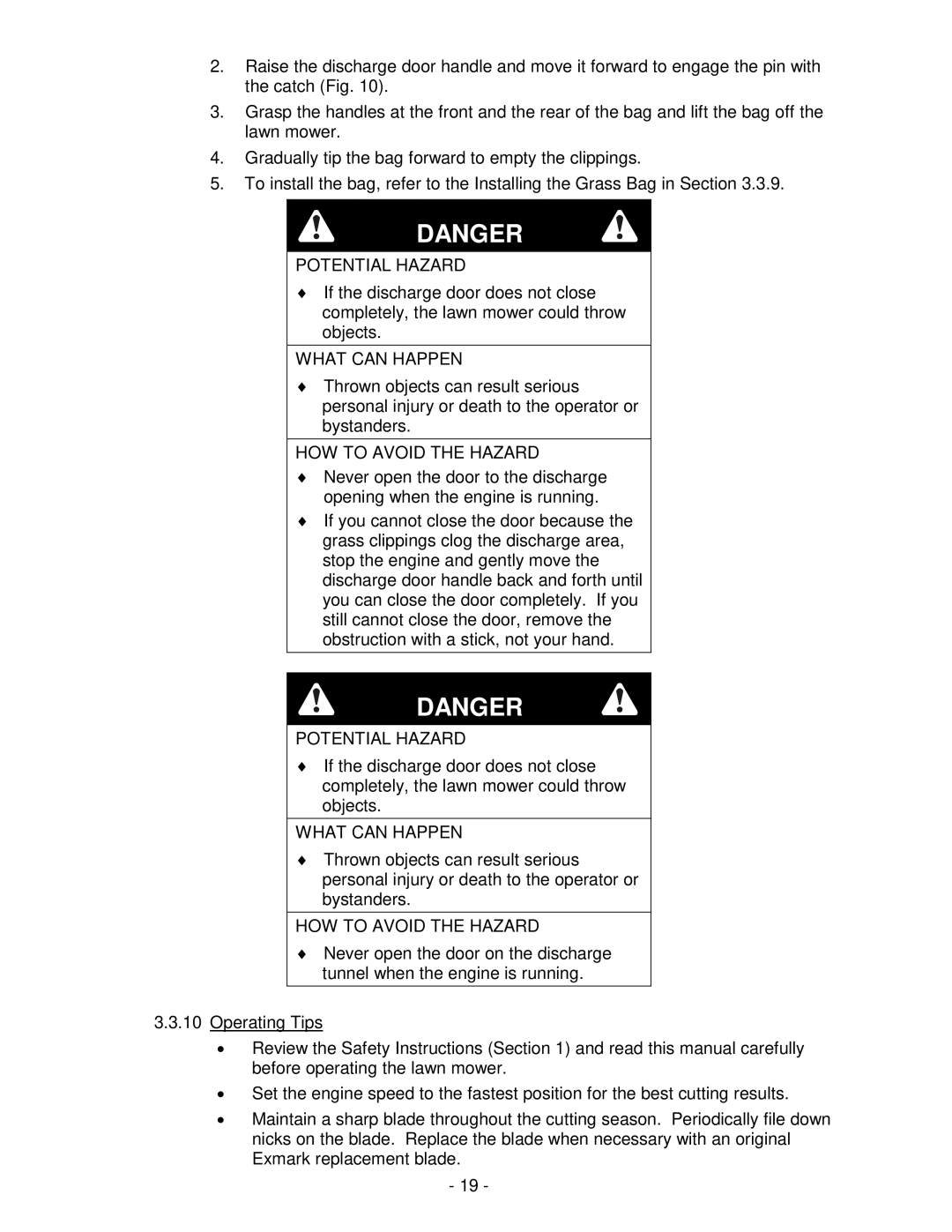 Honda Power Equipment metro 21 manual Potential Hazard 