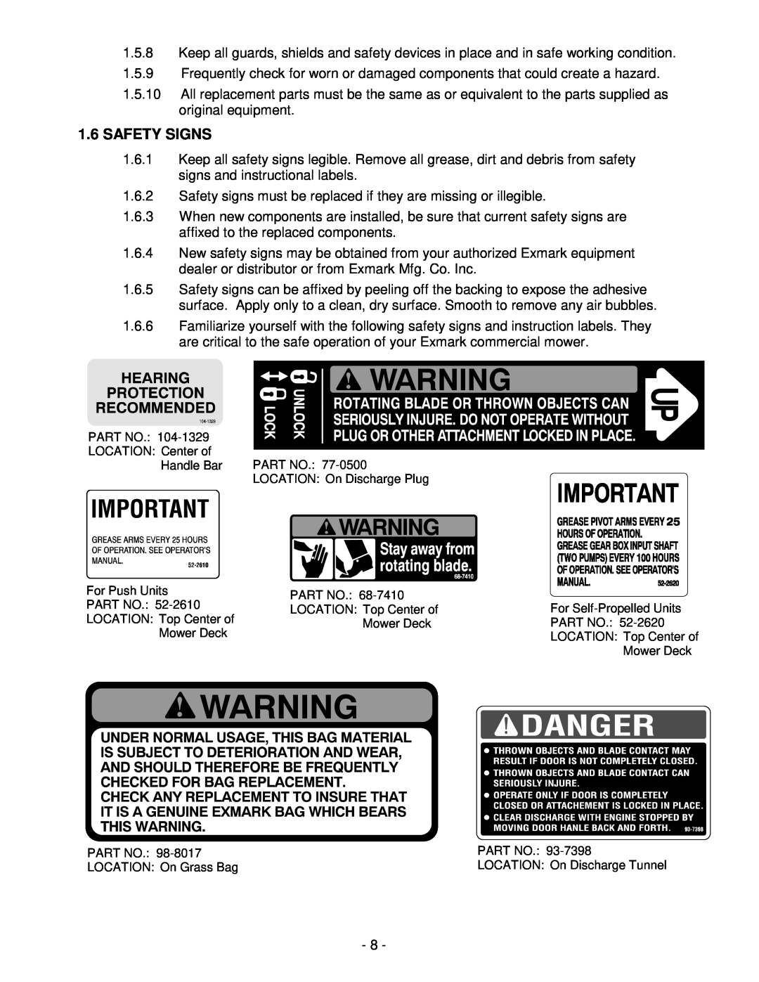 Honda Power Equipment metro 21 manual Safety Signs 