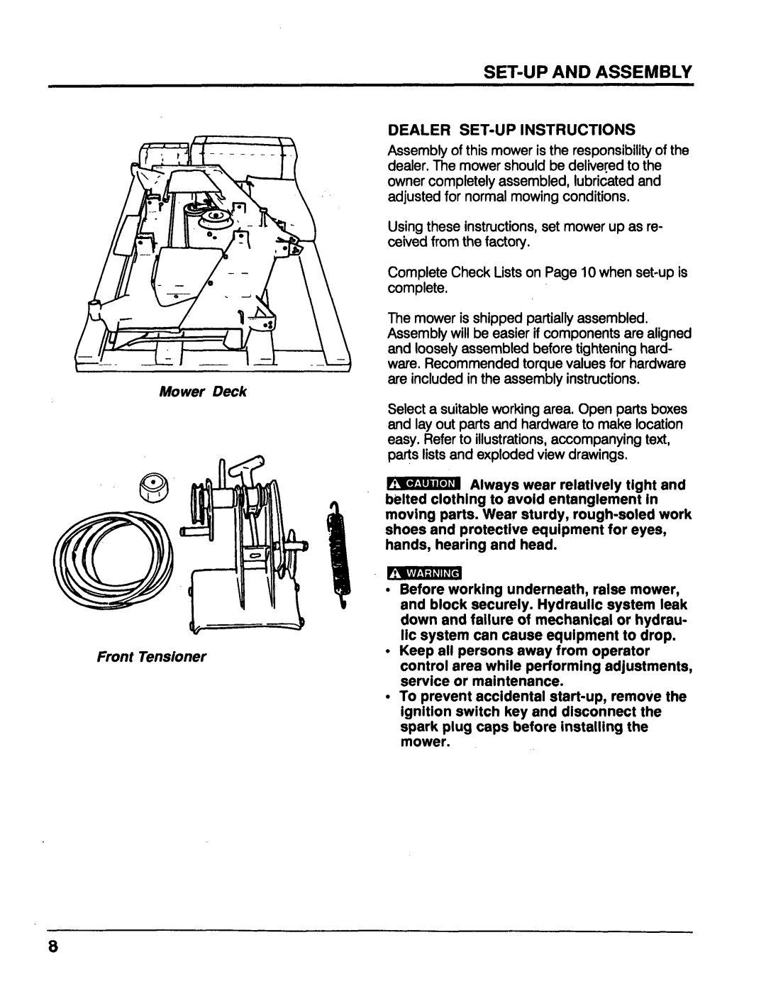 Honda Power Equipment MM52 manual SET-UP and Assembly, Dealer SET-UP Instructions 