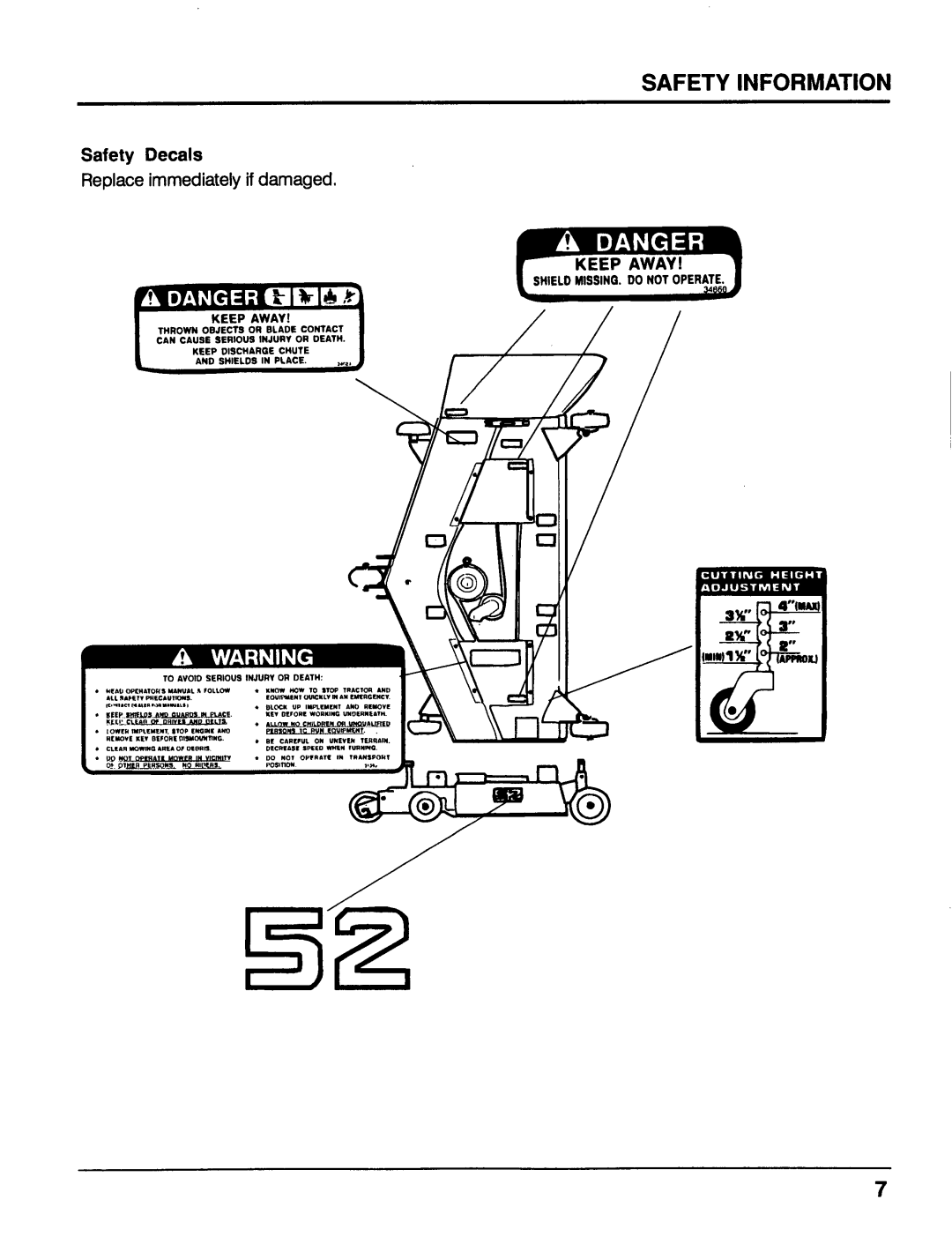 Honda Power Equipment MM52 manual Safety Decals, Safety Information, Keep Away, Thrown Objects Or Blade Contact, Disciiarqe 