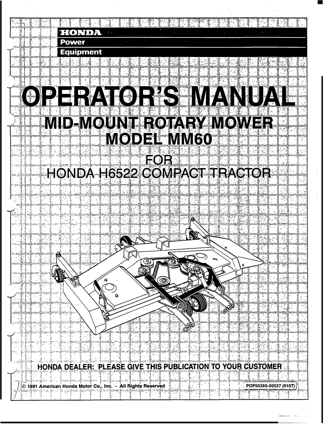 Honda Power Equipment MM60 manual 