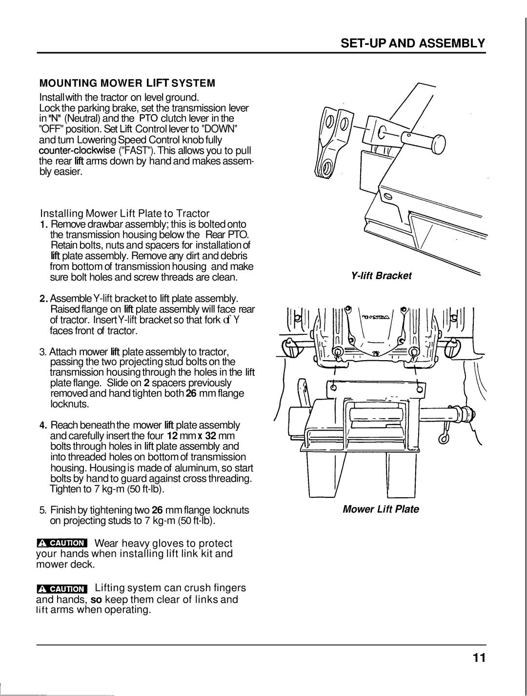 Honda Power Equipment MM60 manual SET-UPAND Assembly, Finish by tightening two 26 mm flange locknuts 