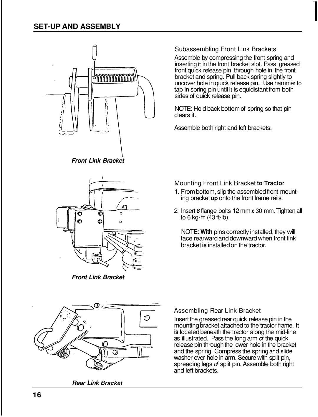 Honda Power Equipment MM60 manual Subassembling Front Link Brackets, Assemble both right and left brackets 