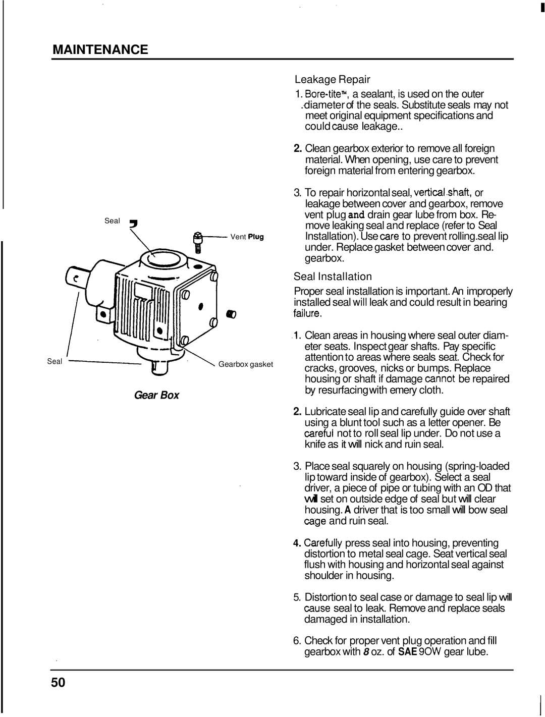 Honda Power Equipment MM60 manual Gear Box 