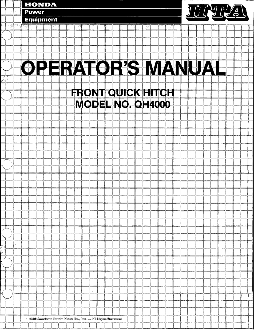 Honda Power Equipment QH4000 manual 