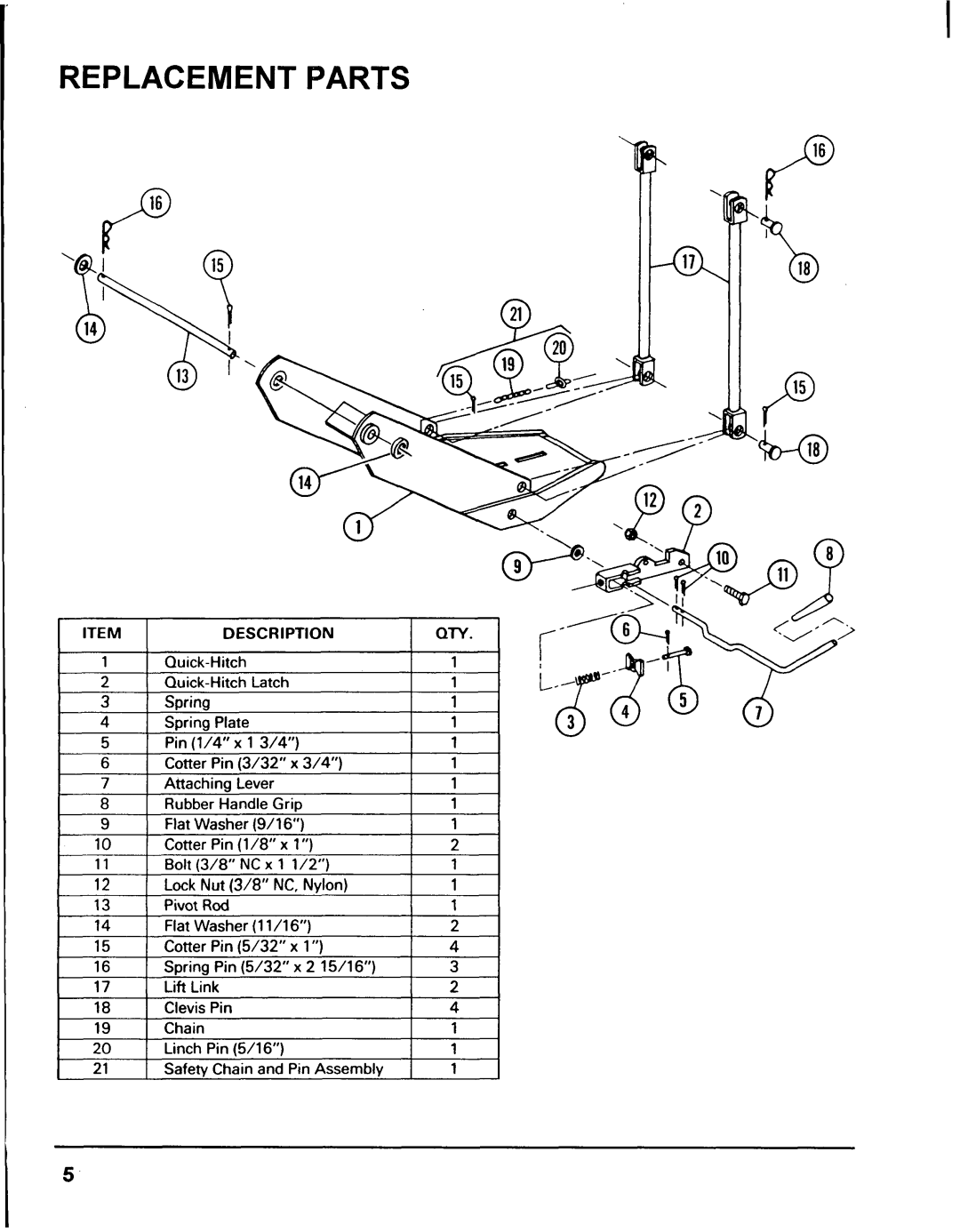 Honda Power Equipment QH5000 manual Replacement Parts, Lock Nut 3/8 NC, Nylon 